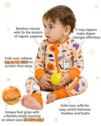 Boo Treats Bamboo Zippy feature image showing two-way zipper bamboo viscose stretch and fold-over cuffs