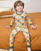 Brave Cowboys Long Two-Piece Pajama Set, brave cowboys bamboo long two piece pjs lifestyle 09