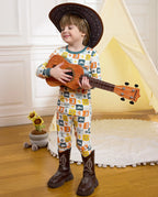 Brave Cowboys Long Two-Piece Pajama Set, brave cowboys bamboo long two piece pjs lifestyle 11
