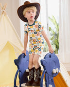 Brave Cowboys Short Two-Piece Pajama Set, brave cowboys bamboo short two piece pjs lifestyle 10