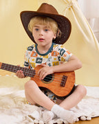 Brave Cowboys Short Two-Piece Pajama Set, brave cowboys bamboo short two piece pjs lifestyle 11