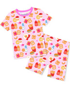 Breakfast Party Short Two-Piece Pajama Set, breakfast party bamboo short two piece pjs main