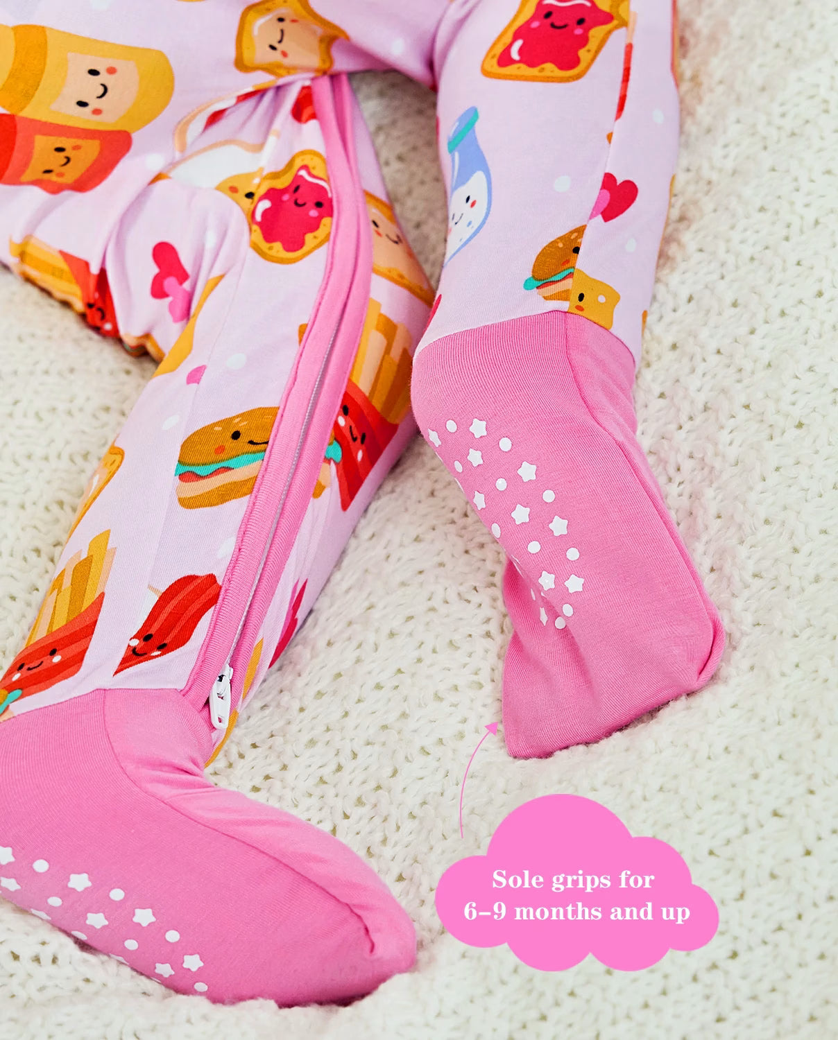 Breakfast Party Bamboo Zippy, breakfast party bamboo zippy sole grips