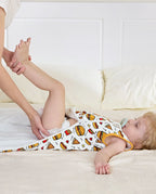 Burger & Buddies Bamboo Baby Sleep Sack, burger buddies bamboo baby sleep sack diaper change 02