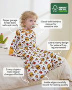 Burger & Buddies Bamboo Baby Sleep Sack, burger buddies bamboo baby sleep sack features 07