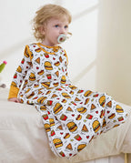 Burger & Buddies Bamboo Baby Sleep Sack, burger buddies bamboo baby sleep sack seated lifestyle 04
