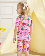 Busy Farm Short Two-Piece Pajama Set, busy farm bamboo short two piece pjs lifestyle 02