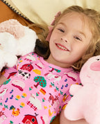 Busy Farm Short Two-Piece Pajama Set, busy farm bamboo short two piece pjs lifestyle 03