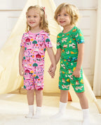 Busy Farm Short Two-Piece Pajama Set, busy farm bamboo short two piece pjs lifestyle 11