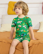 Busy Farm Days Short Two-Piece Pajama Set, busy farm days bamboo short two piece pjs lifestyle 04