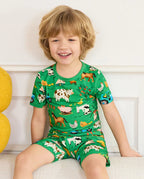Busy Farm Days Short Two-Piece Pajama Set, busy farm days bamboo short two piece pjs lifestyle 06
