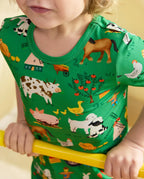 Busy Farm Days Short Two-Piece Pajama Set, busy farm days bamboo short two piece pjs lifestyle 07