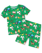 Busy Farm Days Short Two-Piece Pajama Set, busy farm days short two piece pajama set main
