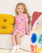 Cake Party Short Two-Piece Pajama Set, cake party bamboo short two piece pjs lifestyle 10