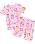 Cake Party Short Two-Piece Pajama Set, cake party bamboo short two piece pjs main