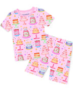 Cake Party Short Two-Piece Pajama Set, cake party bamboo short two piece pjs main
