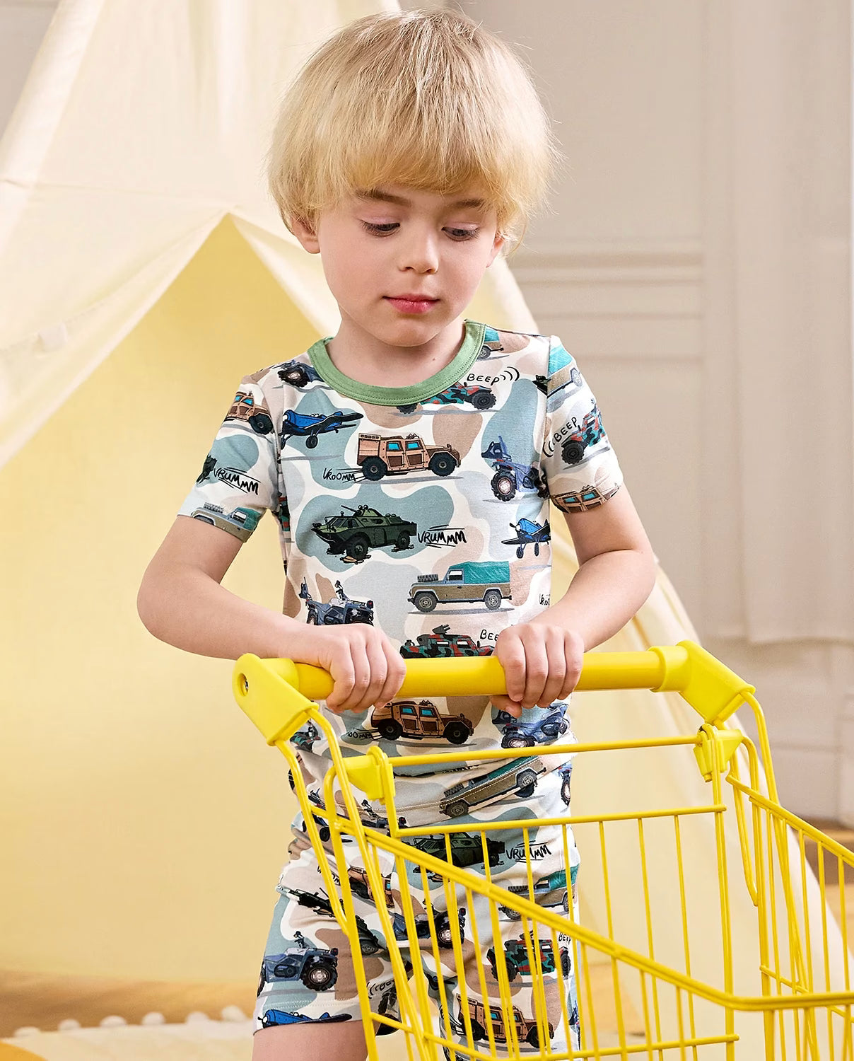 Camo Commanders Short Two-Piece Pajama Set, camo commanders bamboo short two piece pjs lifestyle 06