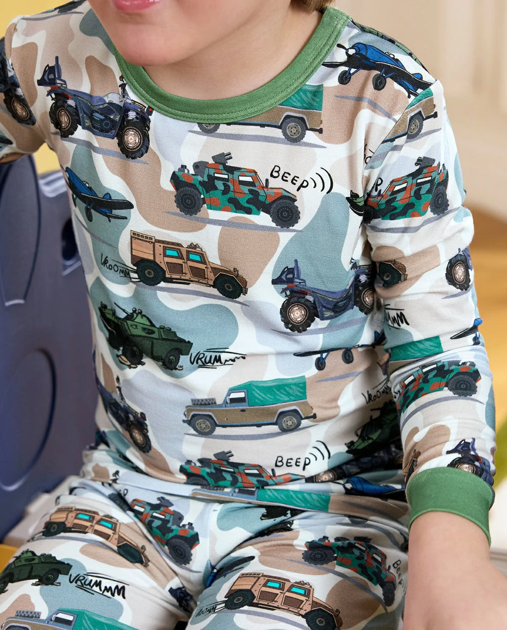 Camo Commanders Long Two-Piece Pajama Set, camo commanders club bamboo two piece pjs lifestyle 4