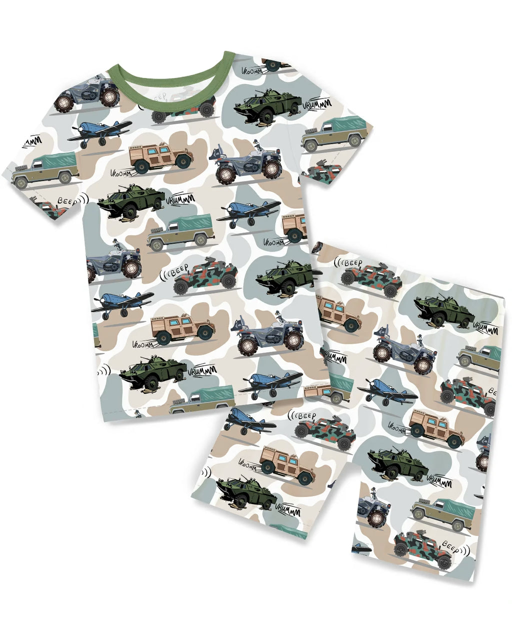 Camo Commanders Short Two-Piece Pajama Set, camo commanders short two piece pajama set main