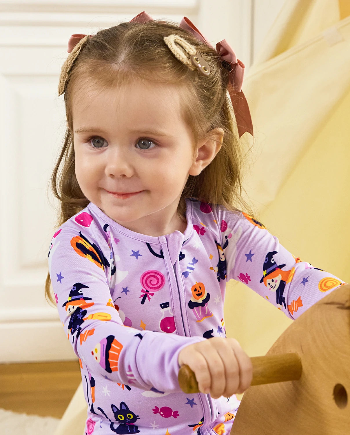 Candy Boo Bamboo Zippy Halloween baby pajamas front view