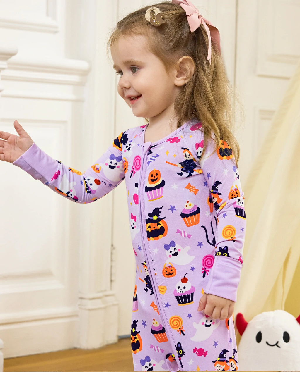 Candy Boo Bamboo Zippy features two-way zipper fold-over cuffs and soft bamboo fabric