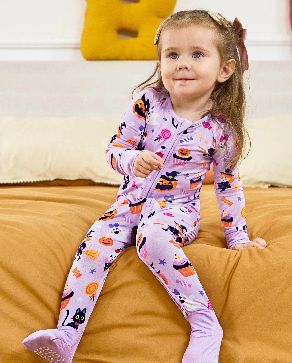 Candy Boo Bamboo Zippy Halloween pajamas for cozy indoor activities