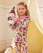 Christmas Gingerbread Long Two-Piece Pajama Set, christmas gingerbread bamboo two piece pjs lifestyle 4