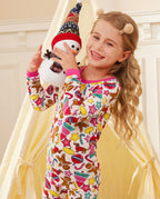 Christmas Gingerbread Long Two-Piece Pajama Set, christmas gingerbread bamboo two piece pjs lifestyle 5