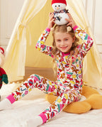 Christmas Gingerbread Long Two-Piece Pajama Set, christmas gingerbread bamboo two piece pjs lifestyle 6