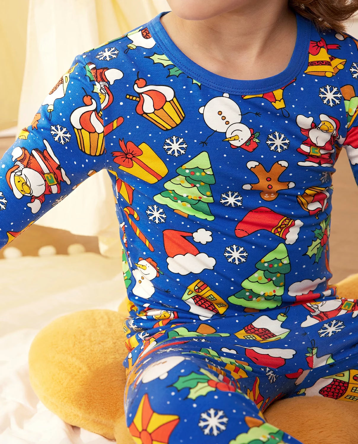 Christmas Jingle Long Two-Piece Pajama Set, christmas jingle bamboo long two piece pjs lifestyle 02