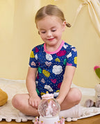 Cloud Hearts Short Two-Piece Pajama Set, cloud hearts bamboo short two piece pjs lifestyle 08