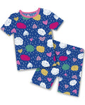 Cloud Hearts Short Two-Piece Pajama Set, cloud hearts short two piece pajama set main