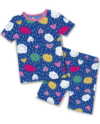 Cloud Hearts Short Two-Piece Pajama Set, cloud hearts short two piece pajama set main