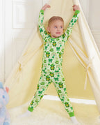 Clover Joy Long Two-Piece Pajama Set, clover joy bamboo long two piece pjs lifestyle 01