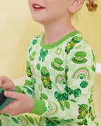 Clover Joy Long Two-Piece Pajama Set, clover joy bamboo long two piece pjs lifestyle 10