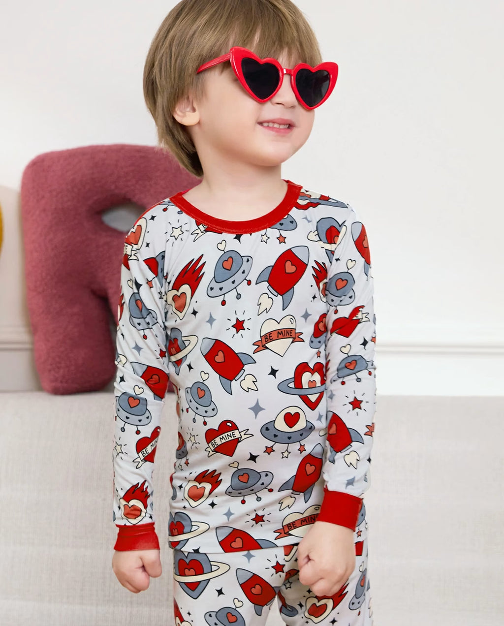 Cosmic Love Long Two-Piece Pajama Set, cosmic love bamboo two piece pjs lifestyle 2