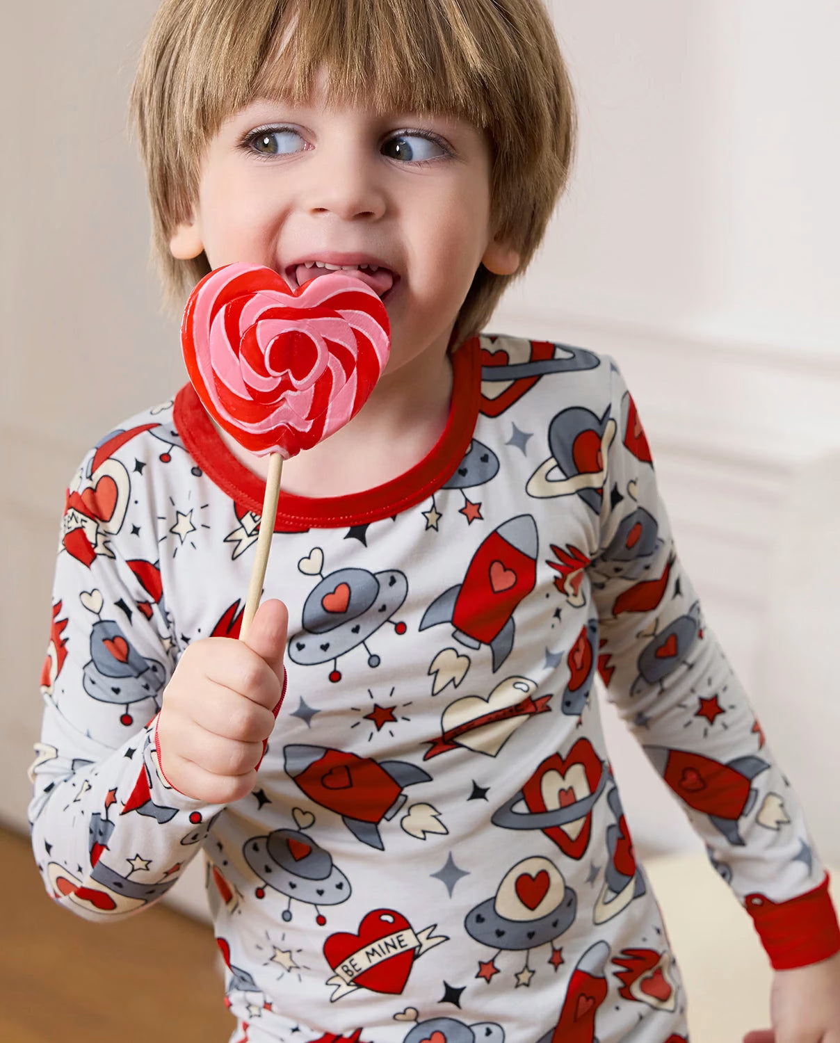 Cosmic Love Long Two-Piece Pajama Set, cosmic love bamboo two piece pjs lifestyle 3