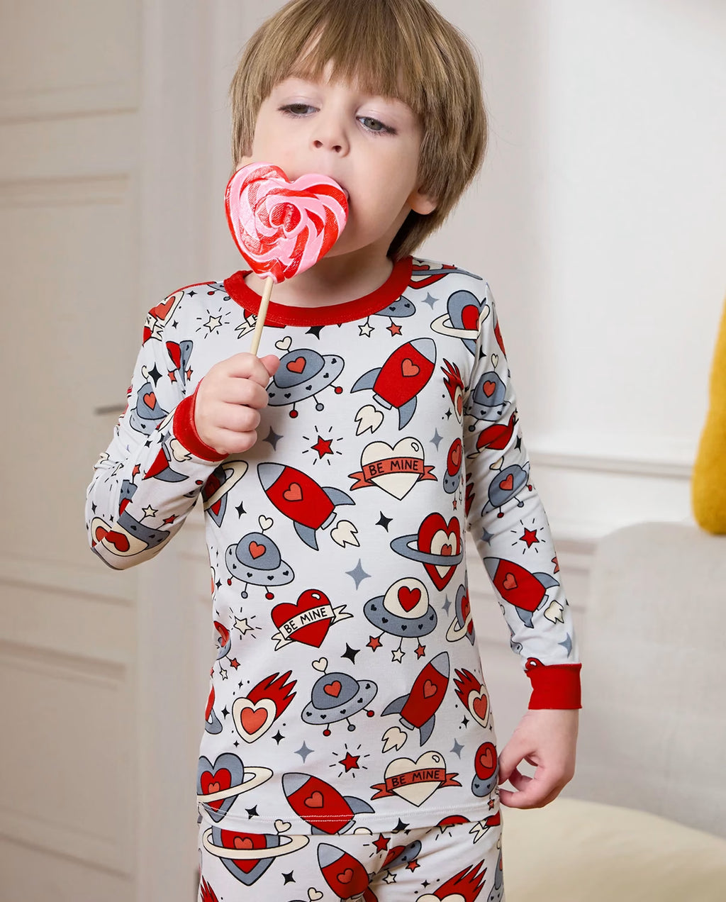 Cosmic Love Long Two-Piece Pajama Set, cosmic love bamboo two piece pjs lifestyle 5