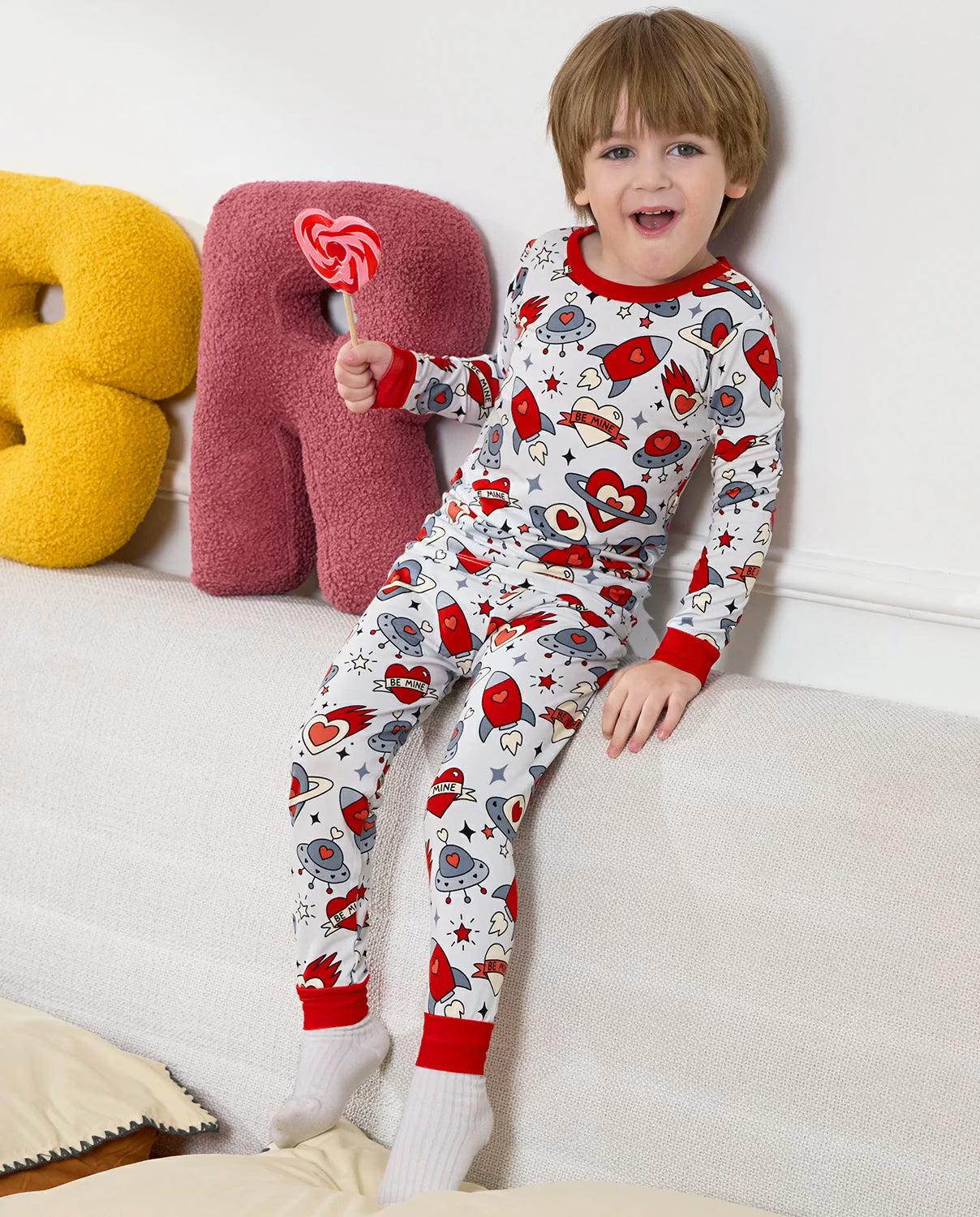Cosmic Love Long Two-Piece Pajama Set, cosmic love bamboo two piece pjs lifestyle 8