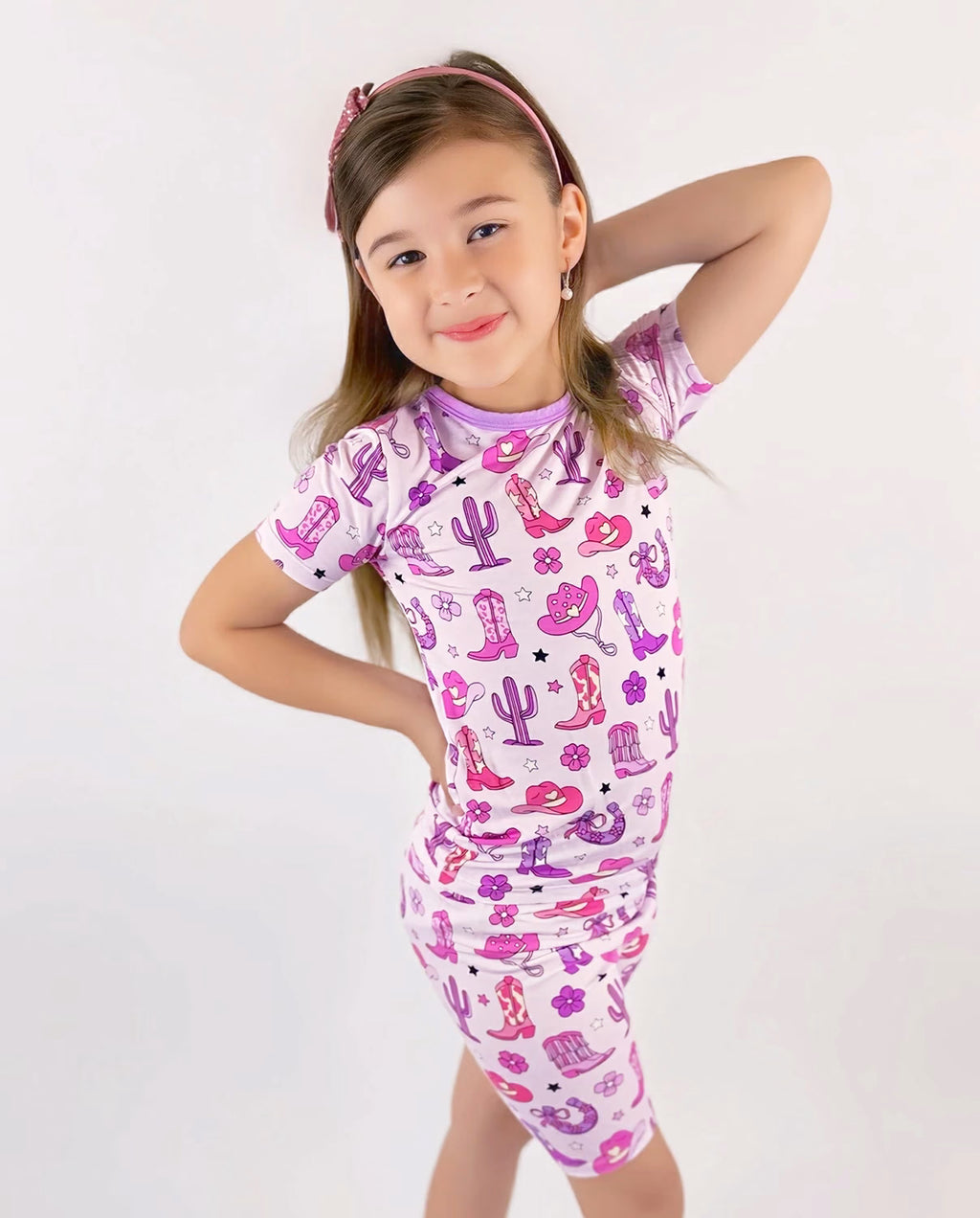 Cowgirl Boots Short Two-Piece Pajama Set, cowgirl boots bamboo short two piece pjs lifestyle 03