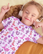Cowgirl Boots Short Two-Piece Pajama Set, cowgirl boots bamboo short two piece pjs lifestyle 12