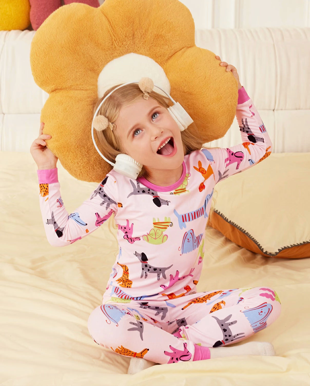 Dapper Dog Long Two-Piece Pajama Set, dapper dog bamboo two piece pjs lifestyle 3