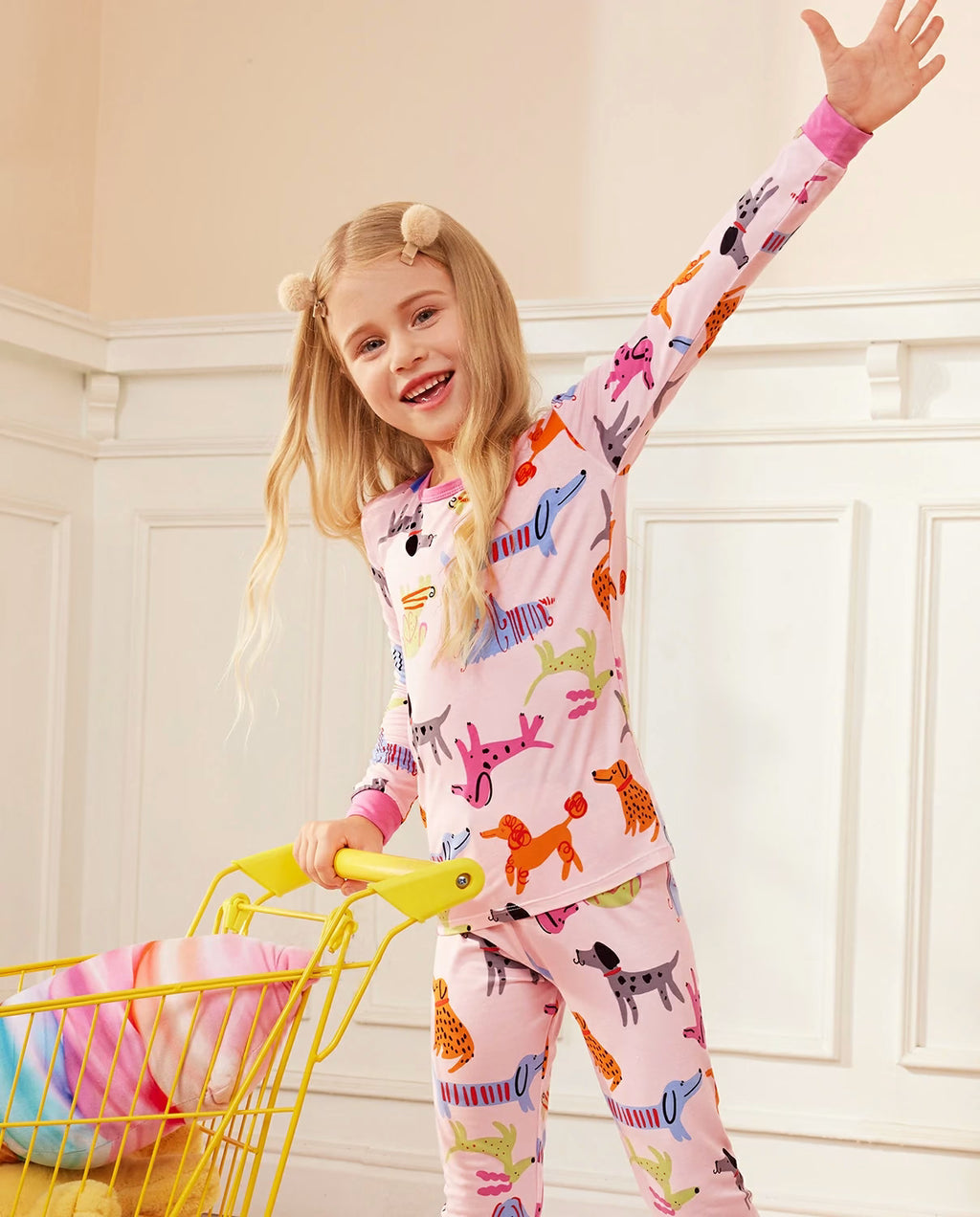 Dapper Dog Long Two-Piece Pajama Set, dapper dog bamboo two piece pjs lifestyle 5