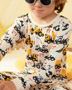Digger Delights Long Two-Piece Pajama Set, digger delights bamboo two piece pjs lifestyle 1