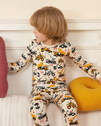 Digger Delights Long Two-Piece Pajama Set, digger delights bamboo two piece pjs lifestyle 2