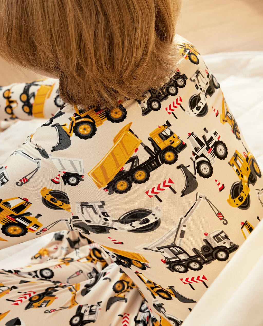 Digger Delights Long Two-Piece Pajama Set, digger delights bamboo two piece pjs lifestyle 3