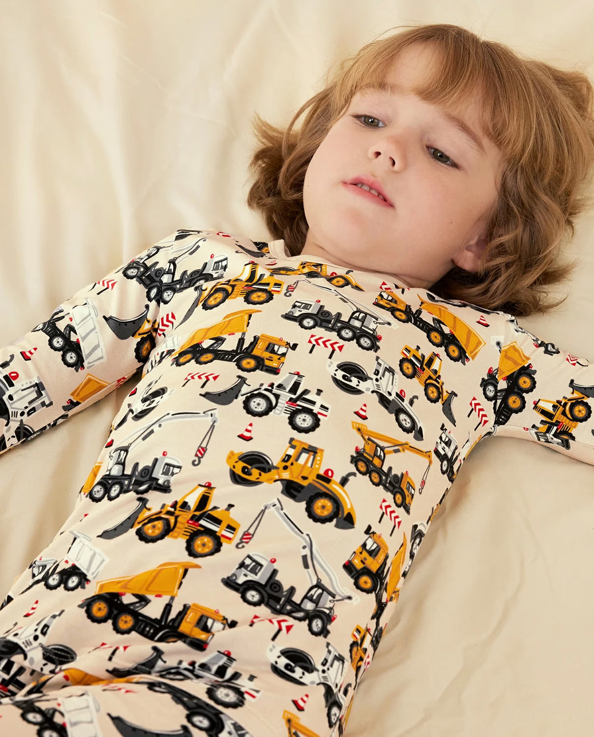 Digger Delights Long Two-Piece Pajama Set, digger delights bamboo two piece pjs lifestyle 6