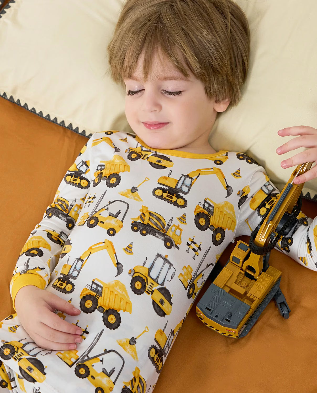 Digging Time Long Two-Piece Pajama Set, digging time club bamboo two piece pjs lifestyle 1