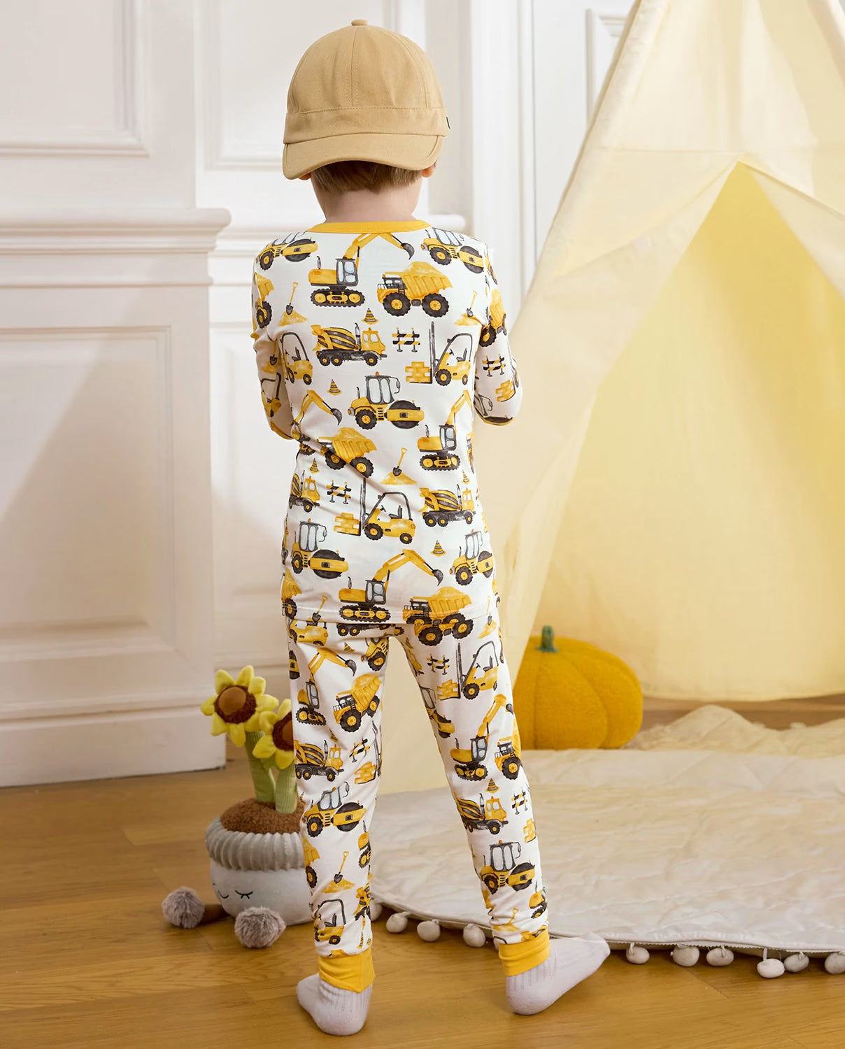 Digging Time Long Two-Piece Pajama Set, digging time club bamboo two piece pjs lifestyle 5