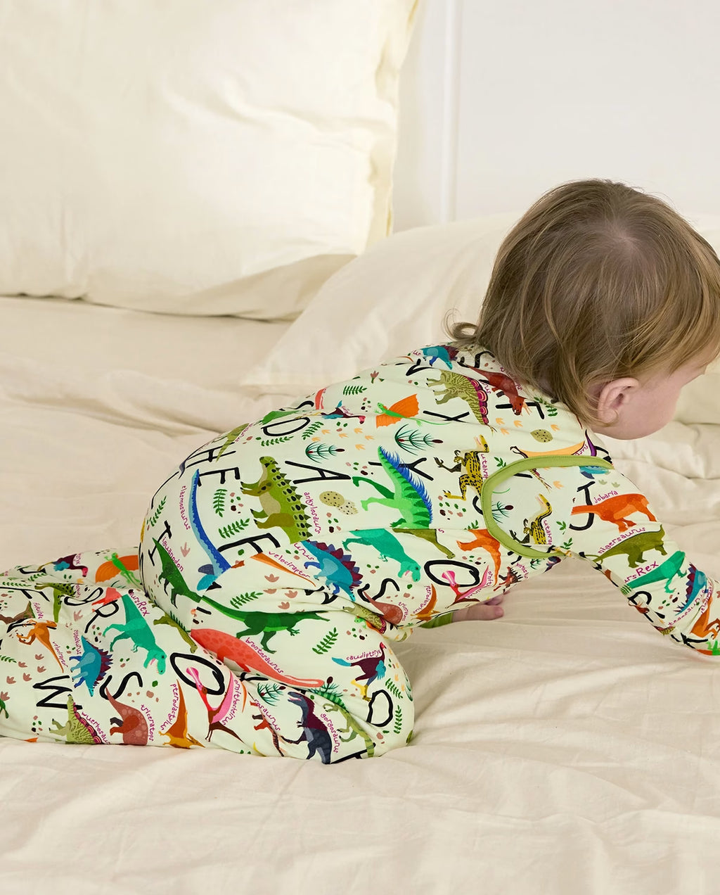 Dino Handbook Bamboo Baby Sleep Sack, dino dreams bamboo baby sleep sack crawling 09